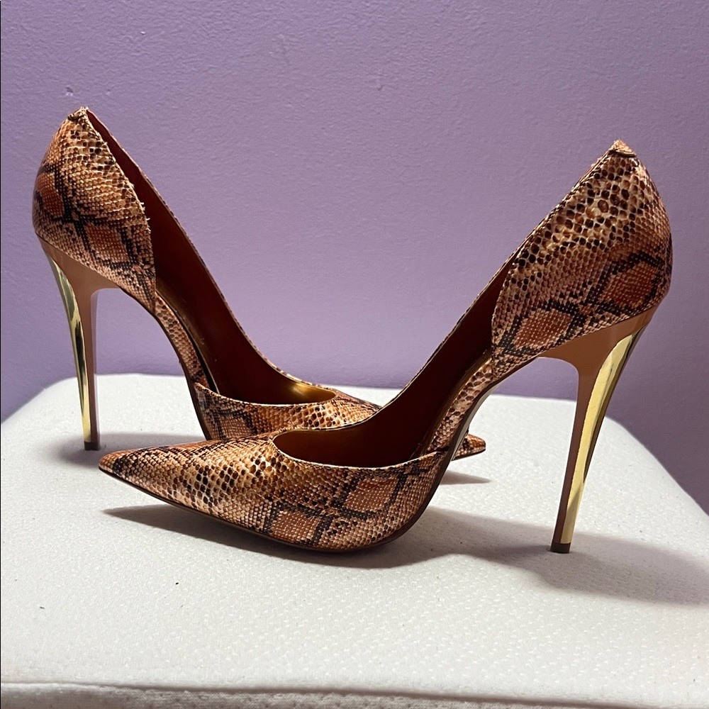 Snakeskin Patterned Stiletto Heels